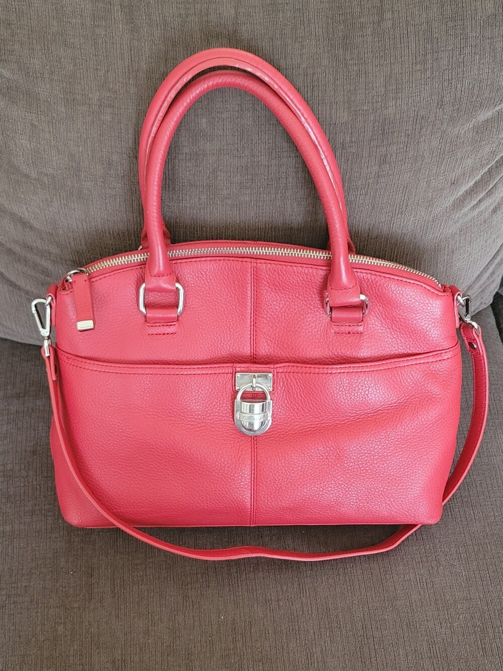 Calvin Klein Red Satchel Handbag